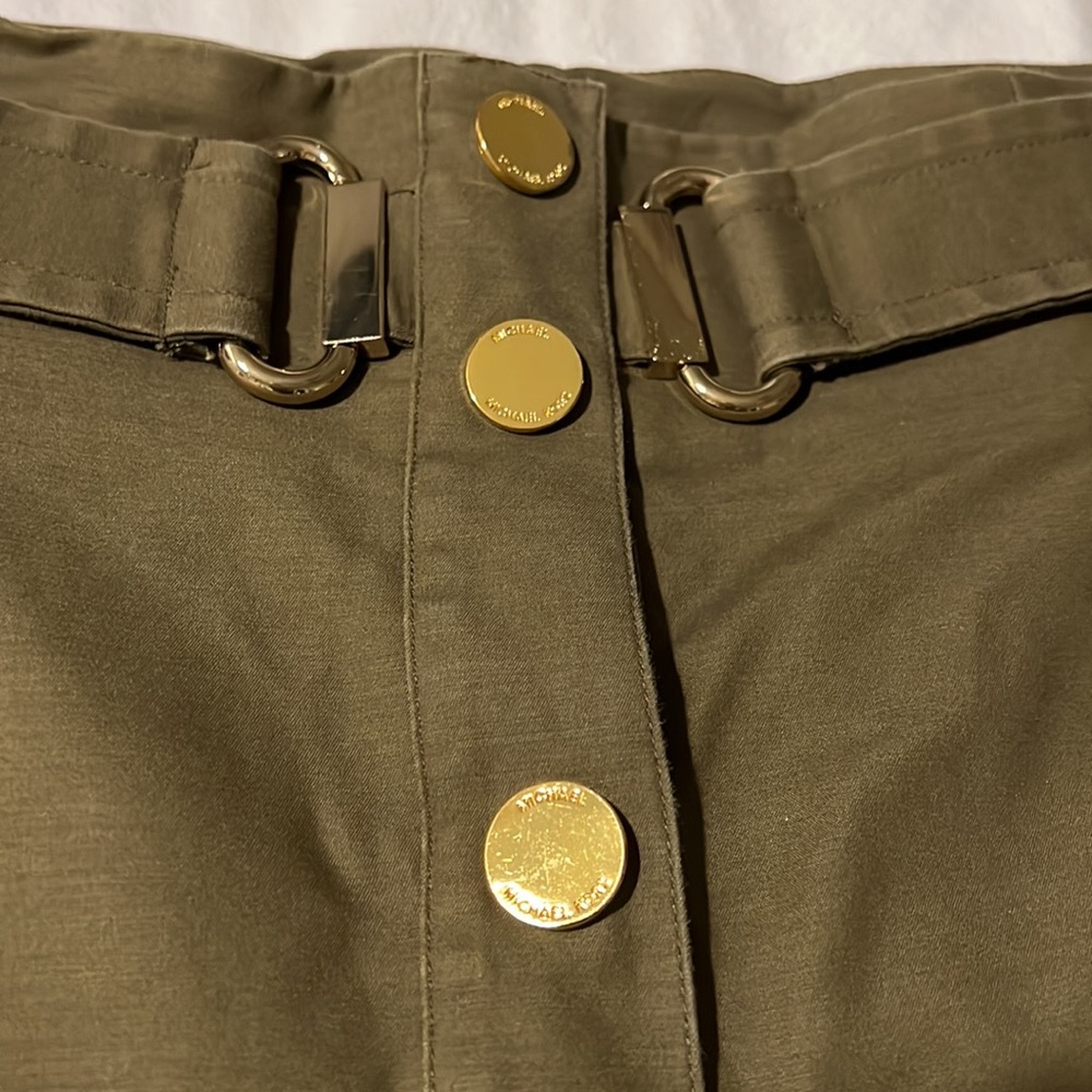 Michael Kors military style army green skirt - Picture 3 of 5